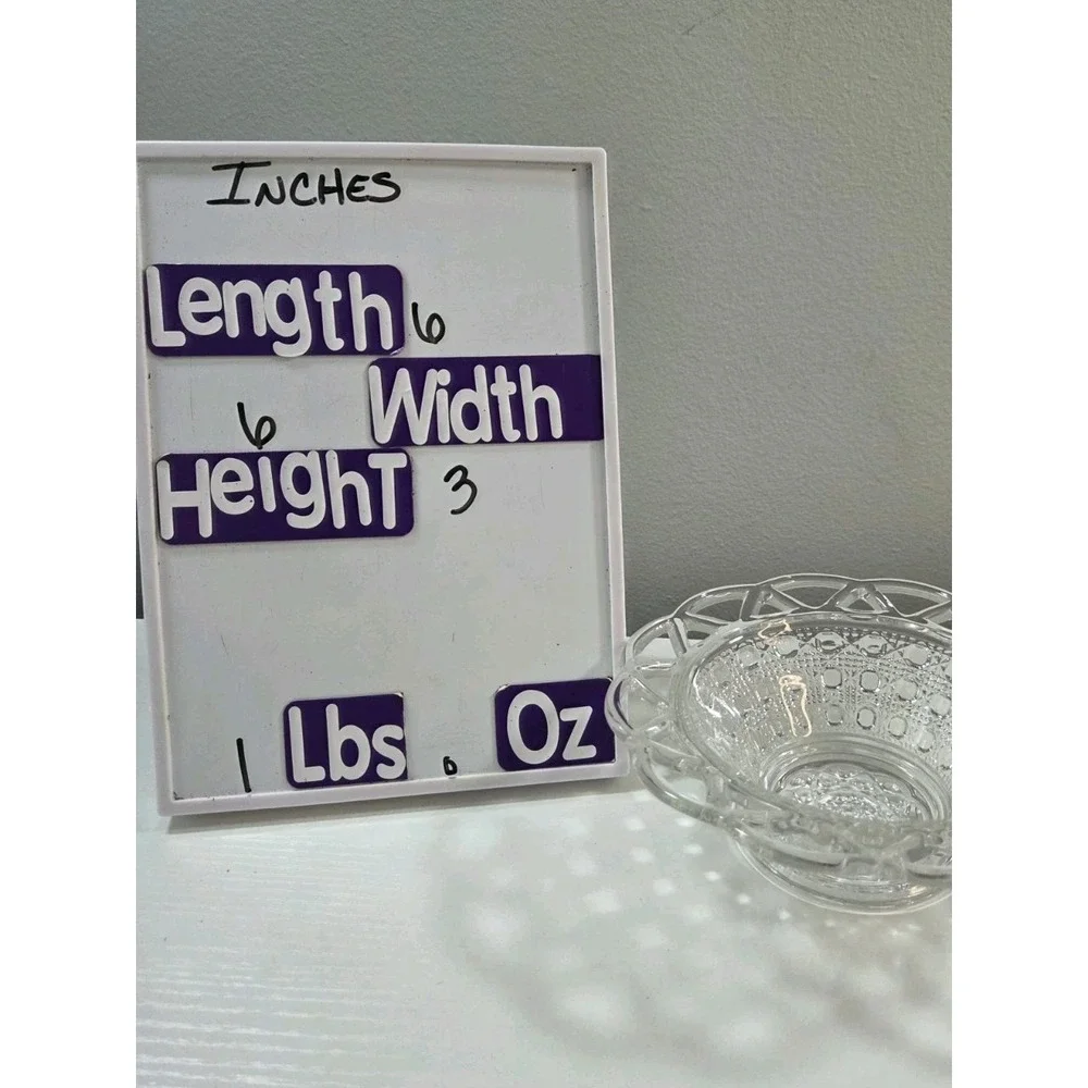 Vintage Imperial Glass Lace Edge Button Bowl / Dish Clear Glass 6.5